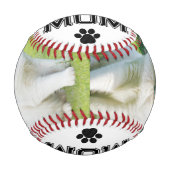 Cat Mama Muttertag 2 Fotos Monogramm benutzerdefin Baseball (Vorderseite)