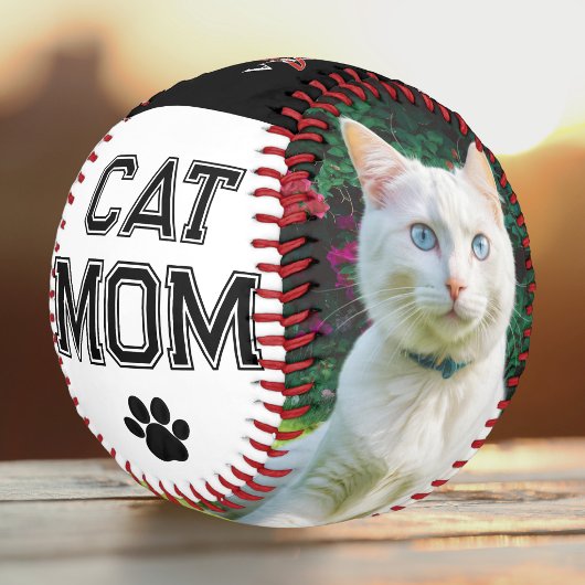 Cat Mama Muttertag 2 Fotos Monogramm benutzerdefin Baseball
