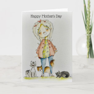 Cat Mama Muttertagskarte Dankeskarte