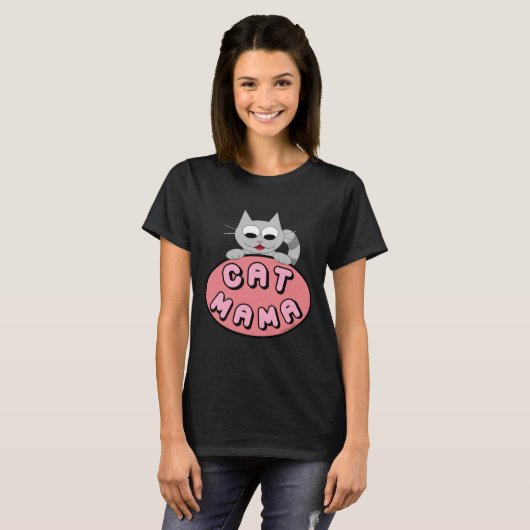 CAT MAMA Niedlich Cat Lover T-Shirt (Vorne ganz)