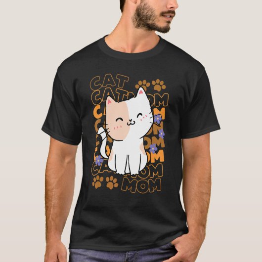 Cat Mama Niedlich Cat Paws Kitten Zweckmäßig Adopt T-Shirt (Vorderseite)