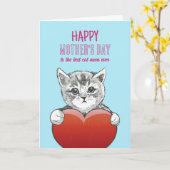 Cat Mama Niedlich Kitten Liebe Happy Mother Day Karte (Gelbe Blume)