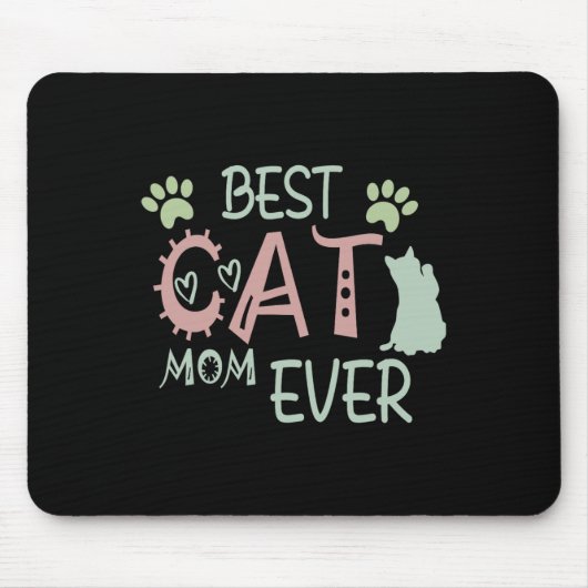 Cat Mama Niedlich Meow First Mütter Day Mousepad (Vorne)