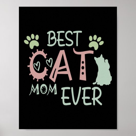 Cat Mama Niedlich Meow First Mütter Day Poster (Vorne)