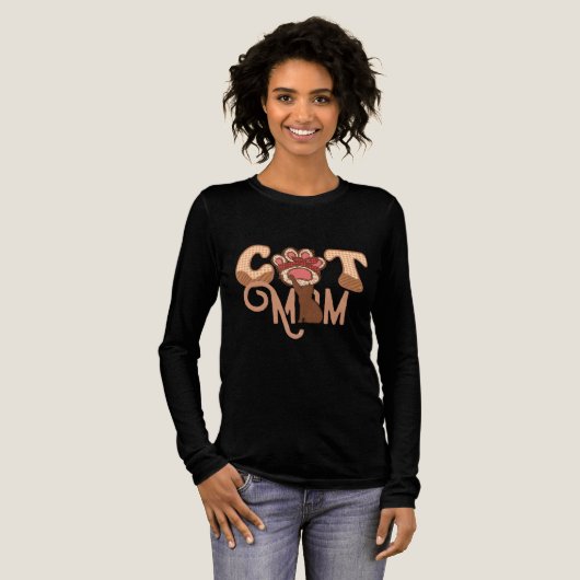 Cat Mama - Niedliche und stilvolle Cat Lover Grafi Tri-Blend Shirt (Volle Vorderseite)