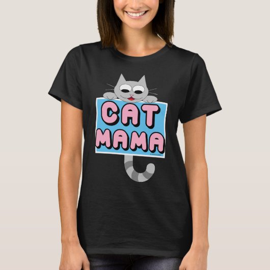 "CAT MAMA" Niedliches Cat Lover T Shirt (Vorderseite)