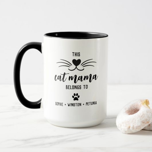 Cat Mama Niedliches Geschenk für den Namen der Kat Tasse (Mit Donut)