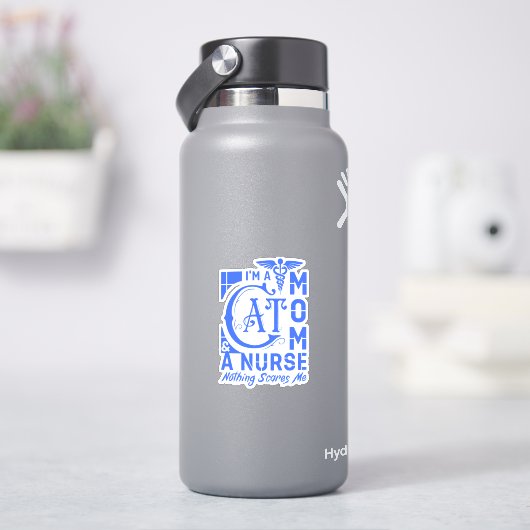 Cat Mama Nurse - Funny Gift for Nurses & Cat Lover Aufkleber (HydroFlask)