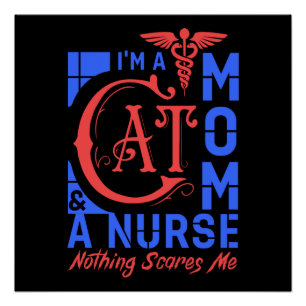 Cat Mama Nurse - Funny Gift for Nurses & Cat Lover Poster