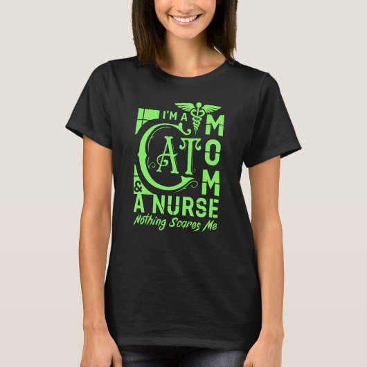 Cat Mama Nurse - Funny Gift for Nurses & Cat Lover T-Shirt (Vorderseite)