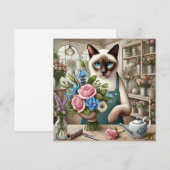 Cat Mama organisiert Blume Muttertag Feiertagskarte (Vorne/Hinten)