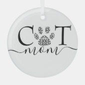 Cat Mama Ornament Aus Glas (Vorderseite)