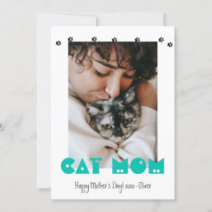 Cat-Mama   Paw Prints   Muttertag Feiertagskarte