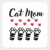 Cat Mama Paws Quadratischer Aufkleber (Vorderseite)