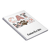 Cat Mama Pink Floral & Leopard Paw Notebook Notizblock (Rechte Seite)