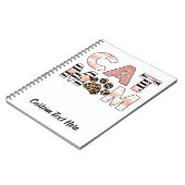 Cat Mama Pink Floral & Leopard Paw Notebook Notizblock (Linke Seite)