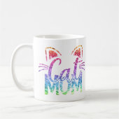 Cat Mama Rainbow Glitzer Kaffeetasse (Links)