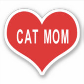 CAT MAMA Red Liebe Heart Vinyl Sticker (Vorderseite)