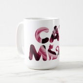 Cat Mama Rosa Abstrakte Kunst Tasse (Vorderseite Links)