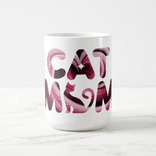Cat Mama Rosa Abstrakte Kunst Tasse