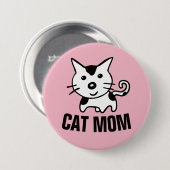 CAT-MAMA Rosa Niedliche Kätzchen-Tasten Button (Vorne & Hinten)