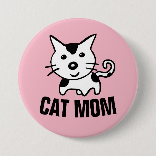 CAT-MAMA Rosa Niedliche Kätzchen-Tasten Button (Vorderseite)