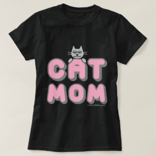 "CAT-MAMA" rosa und schwarz T-Shirt