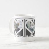 CAT-MAMA RÜCKSETZEN Drei Foto Herzrahmen grau Kaffeetasse (Vorderseite Links)