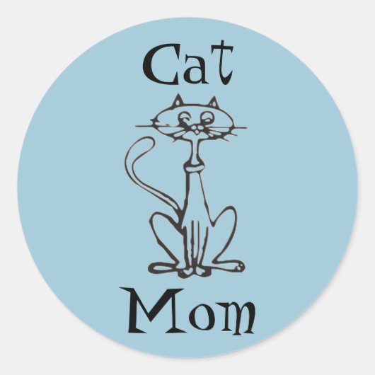 Cat-Mama Runder Aufkleber (Vorderseite)