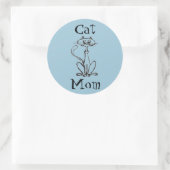 Cat-Mama Runder Aufkleber (Tasche)