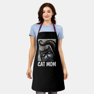 CAT-MAMA SCHWARZE CAT ART KÜCHE SCHÜRZE