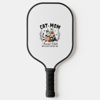 Cat Mama Social Club Ghost Cat Halloween Gothic Bl Pickleball Schläger