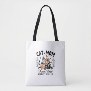 Cat Mama Social Club Ghost Cat Halloween Gothic Bl Tasche