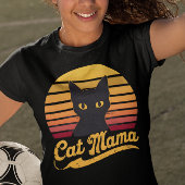 Cat Mama Sunset Silhouette einer Schwarzen Katze T-Shirt