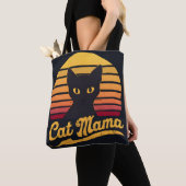 Cat Mama Sunset Silhouette einer Schwarzen Katze Tasche (Von Nahem)