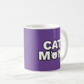 CAT-MAMA-Tasse (Lila) Kaffeetasse (VorderseiteRechts)