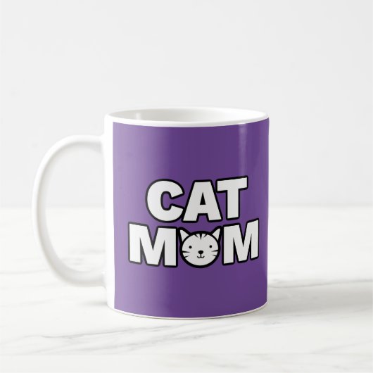 CAT-MAMA-Tasse (Lila) Kaffeetasse (Links)