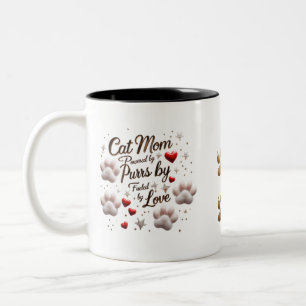 Cat Mama Tasse - Purren, Liebe & Kutness Überlastu