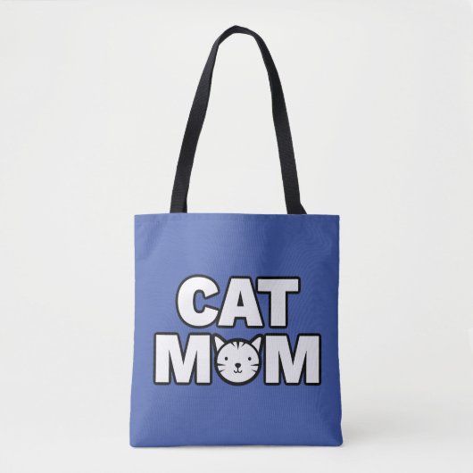 CAT MAMA Tote Bag (blau) Tasche (Vorderseite)