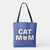 CAT MAMA Tote Bag (blau) Tasche (Rückseite)