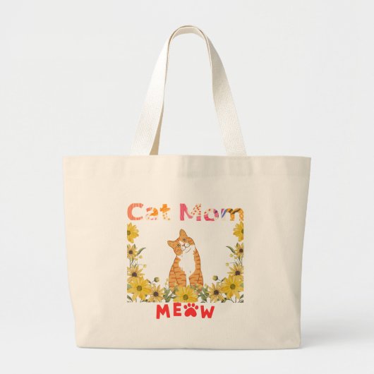 Cat Mama Tote Bag Jumbo Stoffbeutel (Vorne)