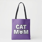 CAT MAMA Tote Bag (Lila) Tasche (Vorderseite)