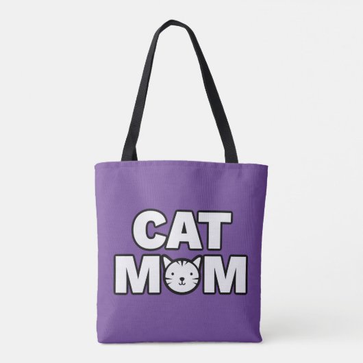 CAT MAMA Tote Bag (Lila) Tasche (Rückseite)