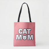 CAT MAMA Tote Beutel (rosa) Tasche (Vorderseite)