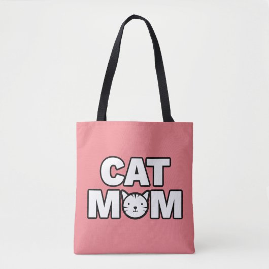 CAT MAMA Tote Beutel (rosa) Tasche (Vorderseite)