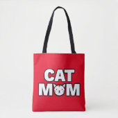 CAT MAMA Tote Beutel (rot) Tasche (Vorderseite)