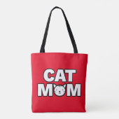 CAT MAMA Tote Beutel (rot) Tasche (Rückseite)
