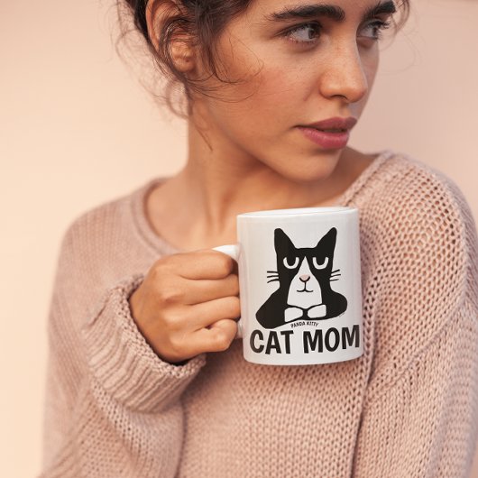 CAT-MAMA, (Tuxedo cat) PANDA KITTY Kaffeemugs Kaffeetasse