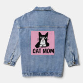 CAT-MAMA, Tuxedo Cat (Panda Kitty) T - Shirt Jeansjacke (Rückseite)