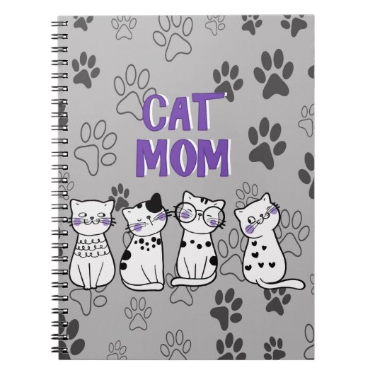 Cat Mama und Paws Notebook Notizblock (Vorderseite)